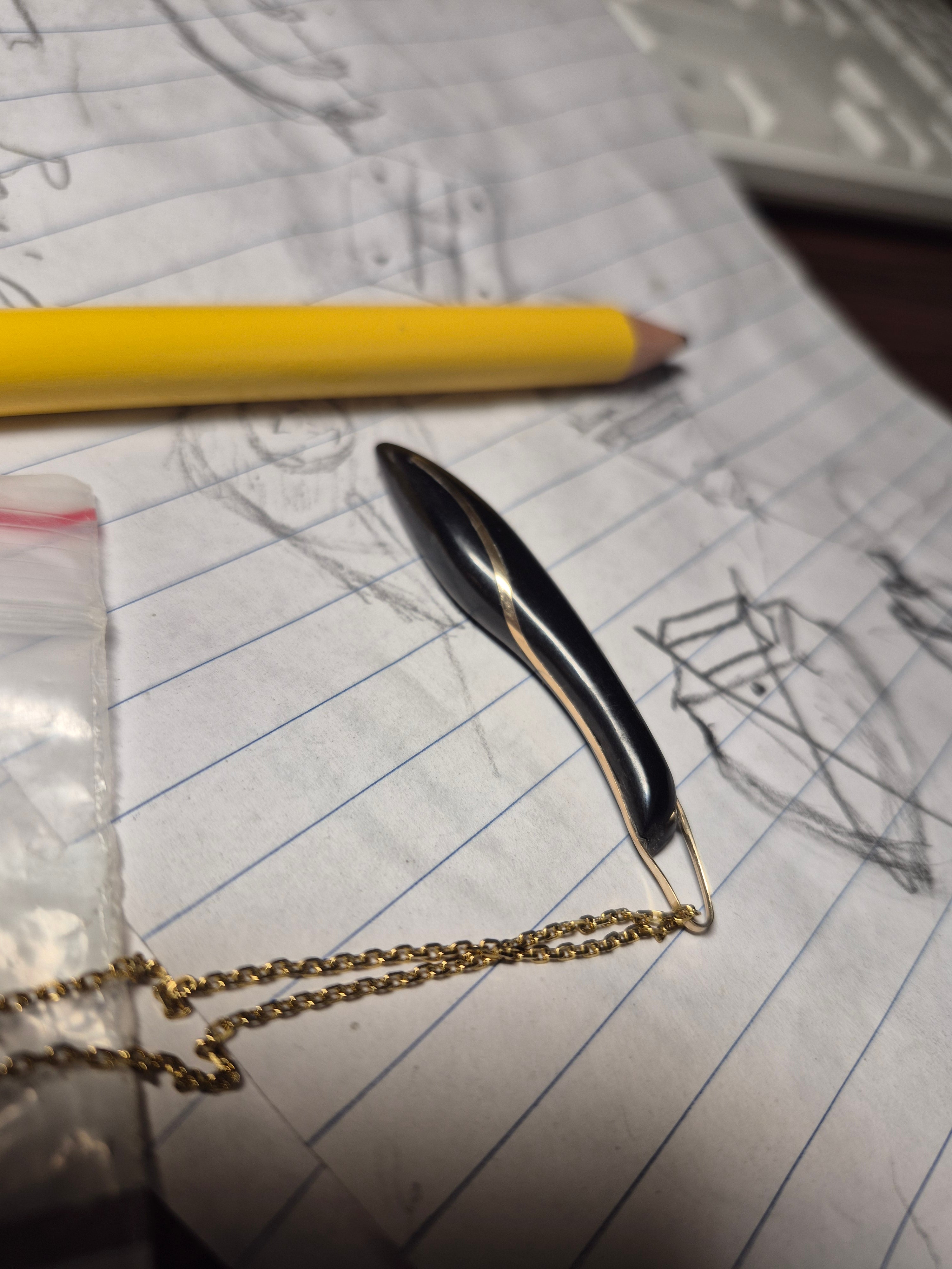 Black and Gold stone pendant