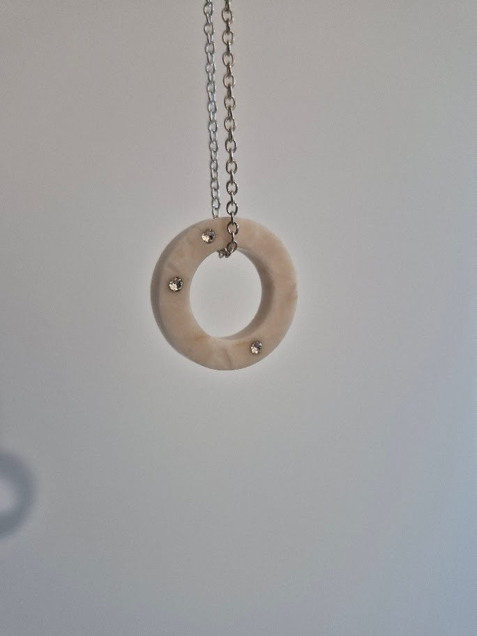 Stone circle with crystals necklace