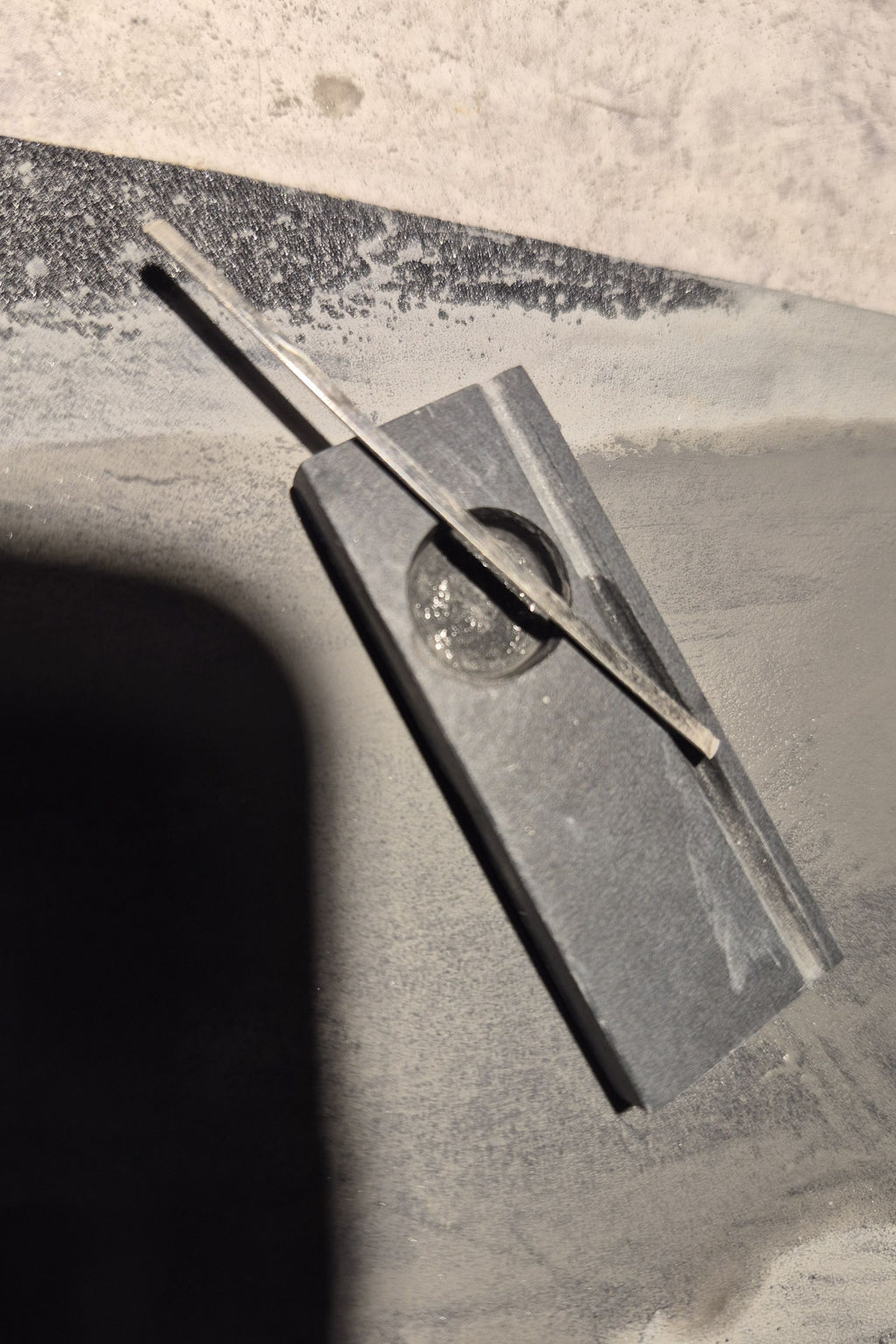 Black bar minimalist pendant necklace