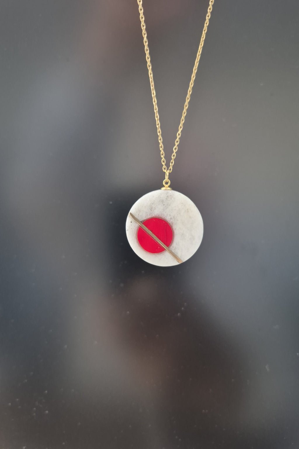 Boho stone red and white geometric jewelry