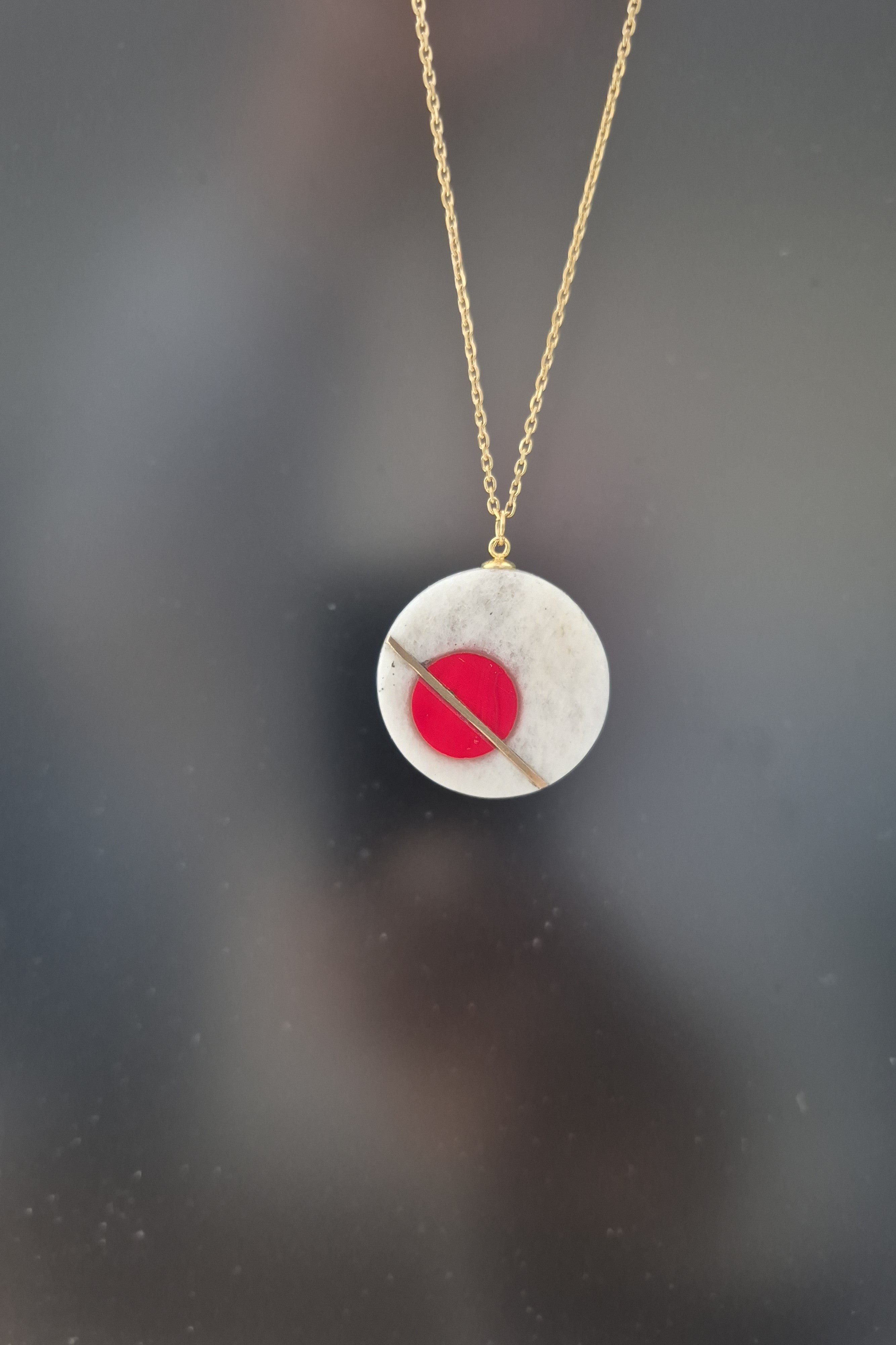 Boho stone red and white geometric jewelry