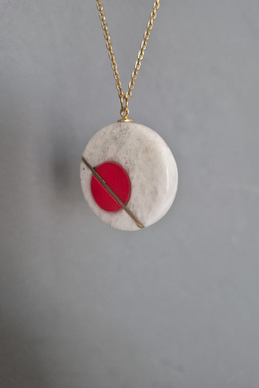 Boho stone red and white geometric jewelry