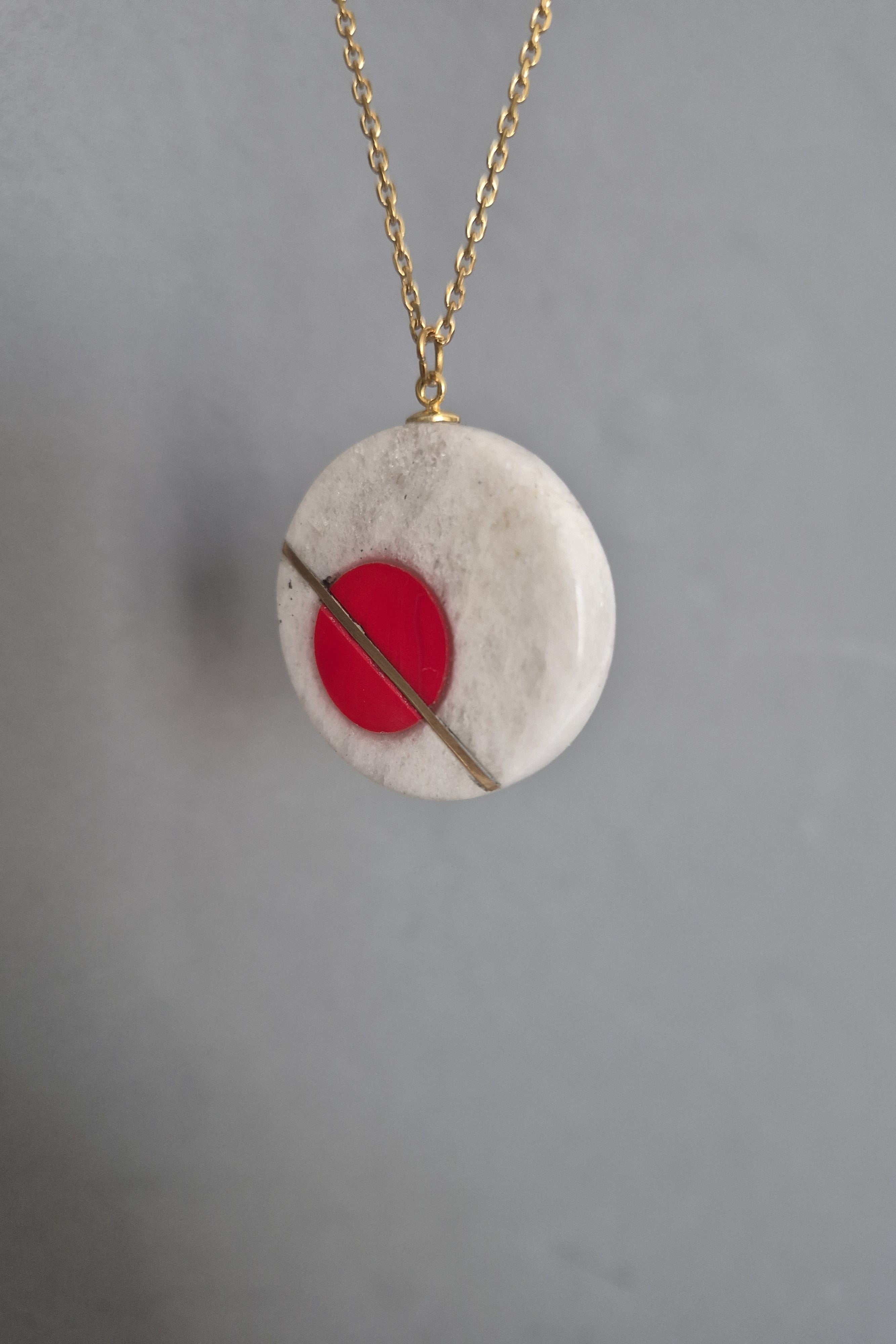 Boho stone red and white geometric jewelry