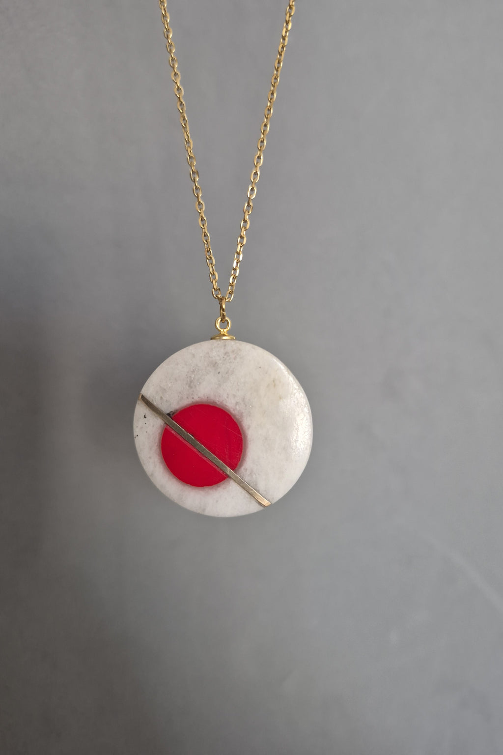 Boho stone red and white geometric jewelry
