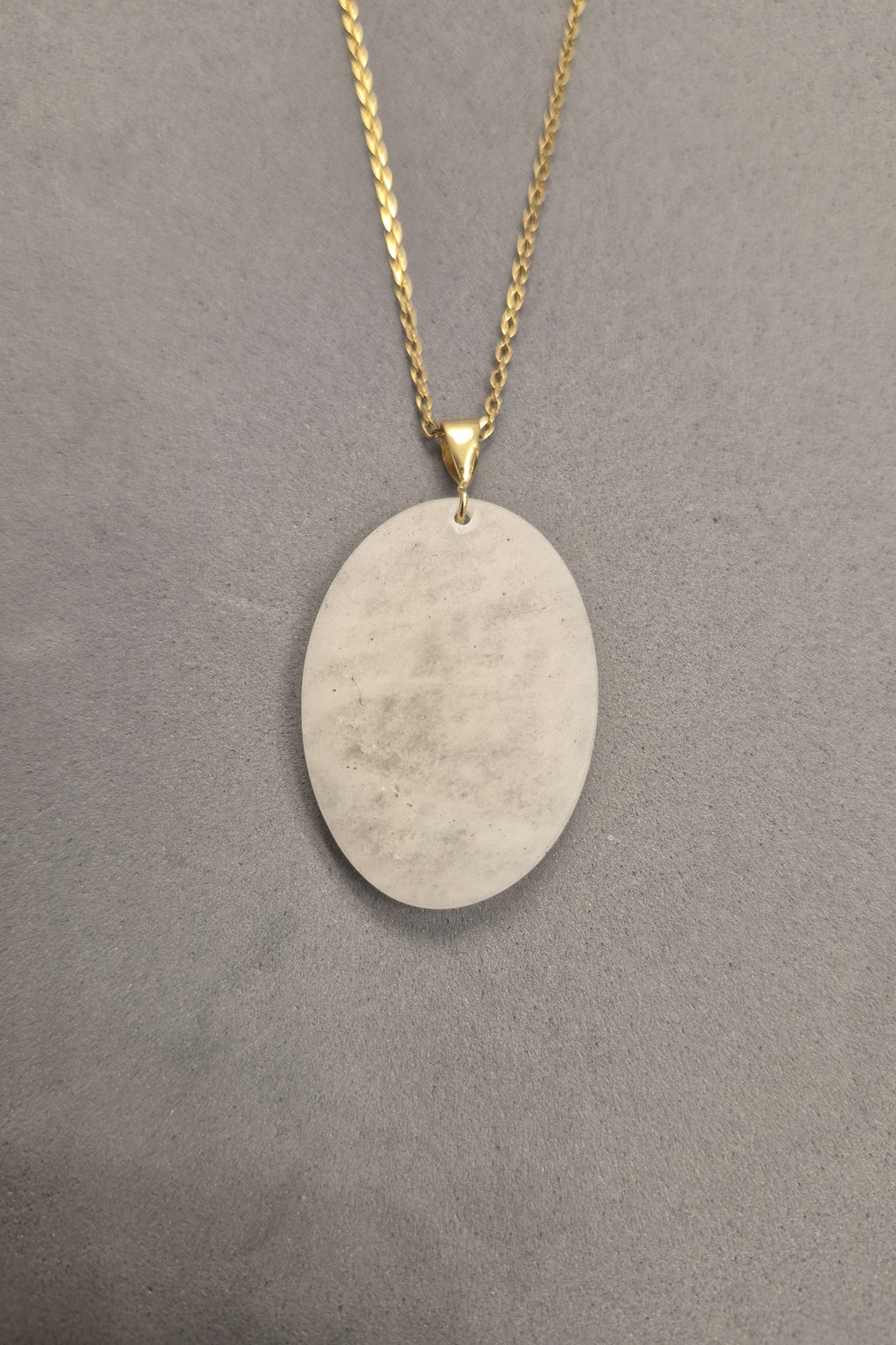 Chi Rho stone and gold necklace