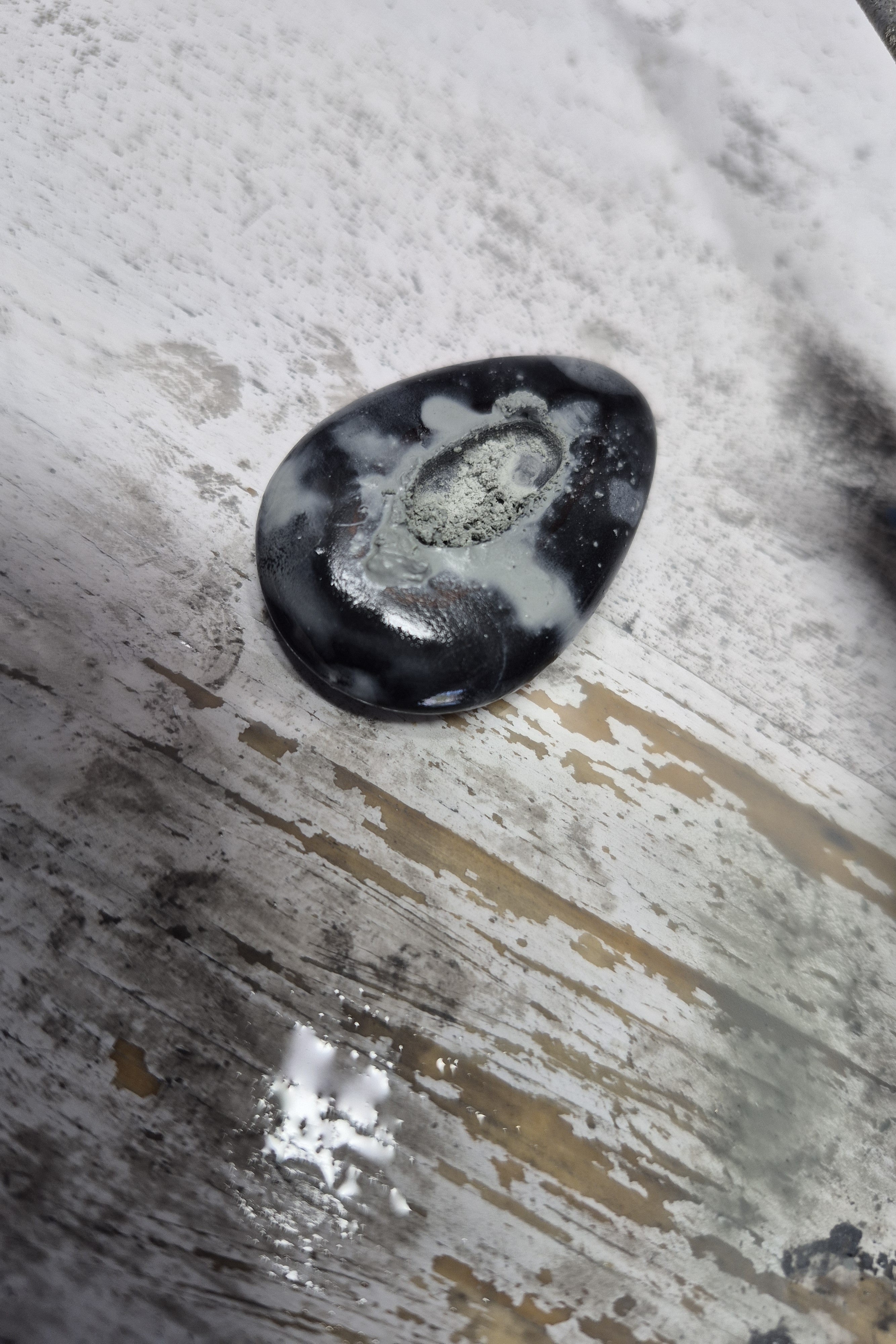 Black stone and Sterling Necklace