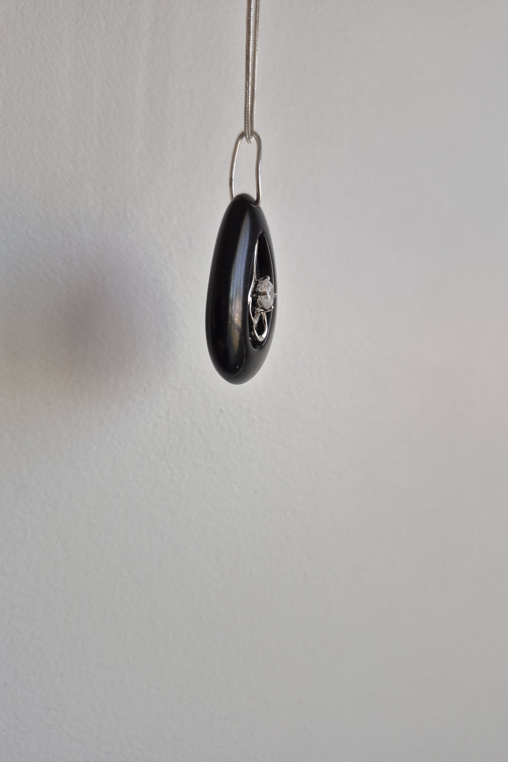 Black stone and Sterling Necklace