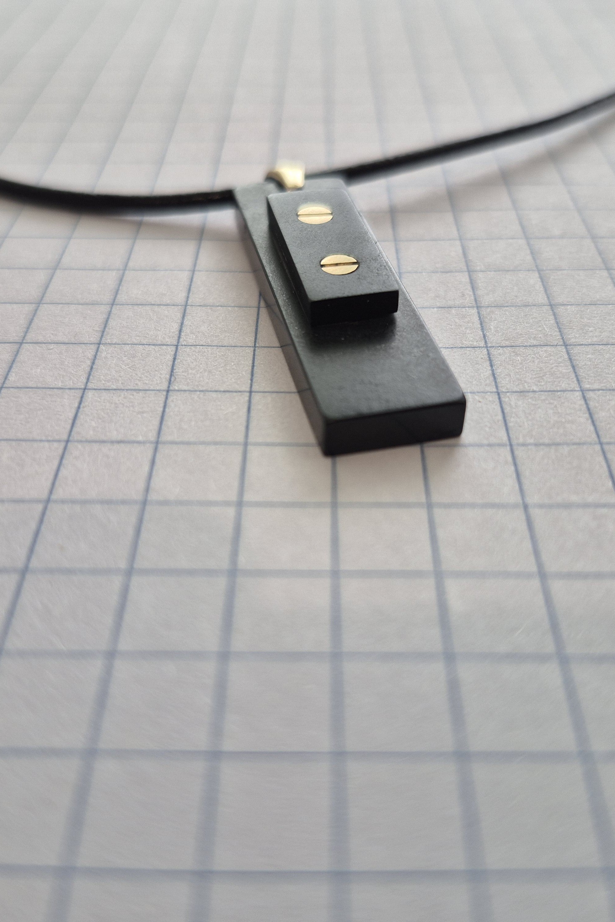 Black Stone Bar Necklace