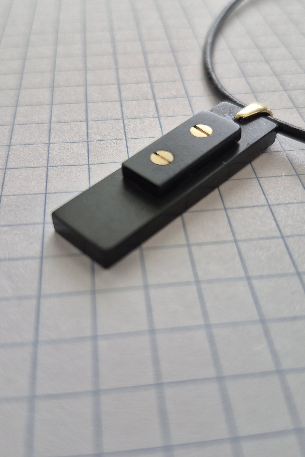 Black Stone Bar Necklace