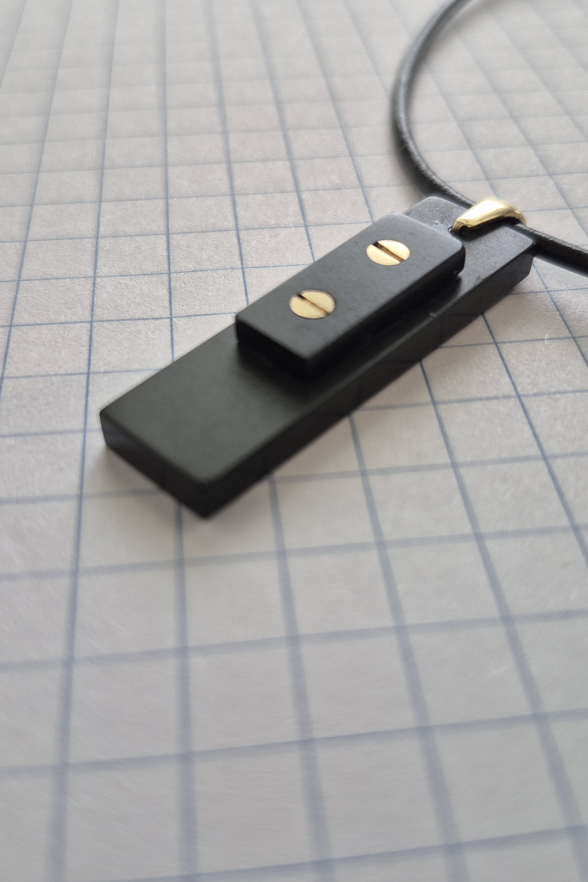 Black Stone Bar Necklace