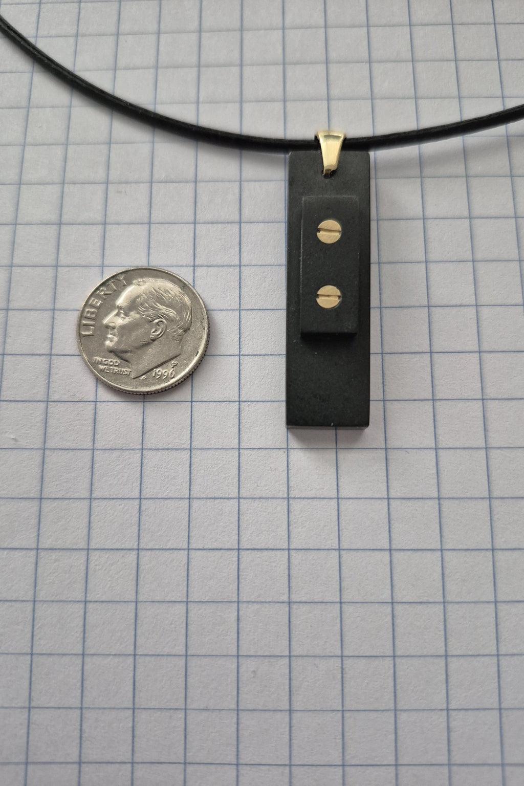 Black Stone Bar Necklace