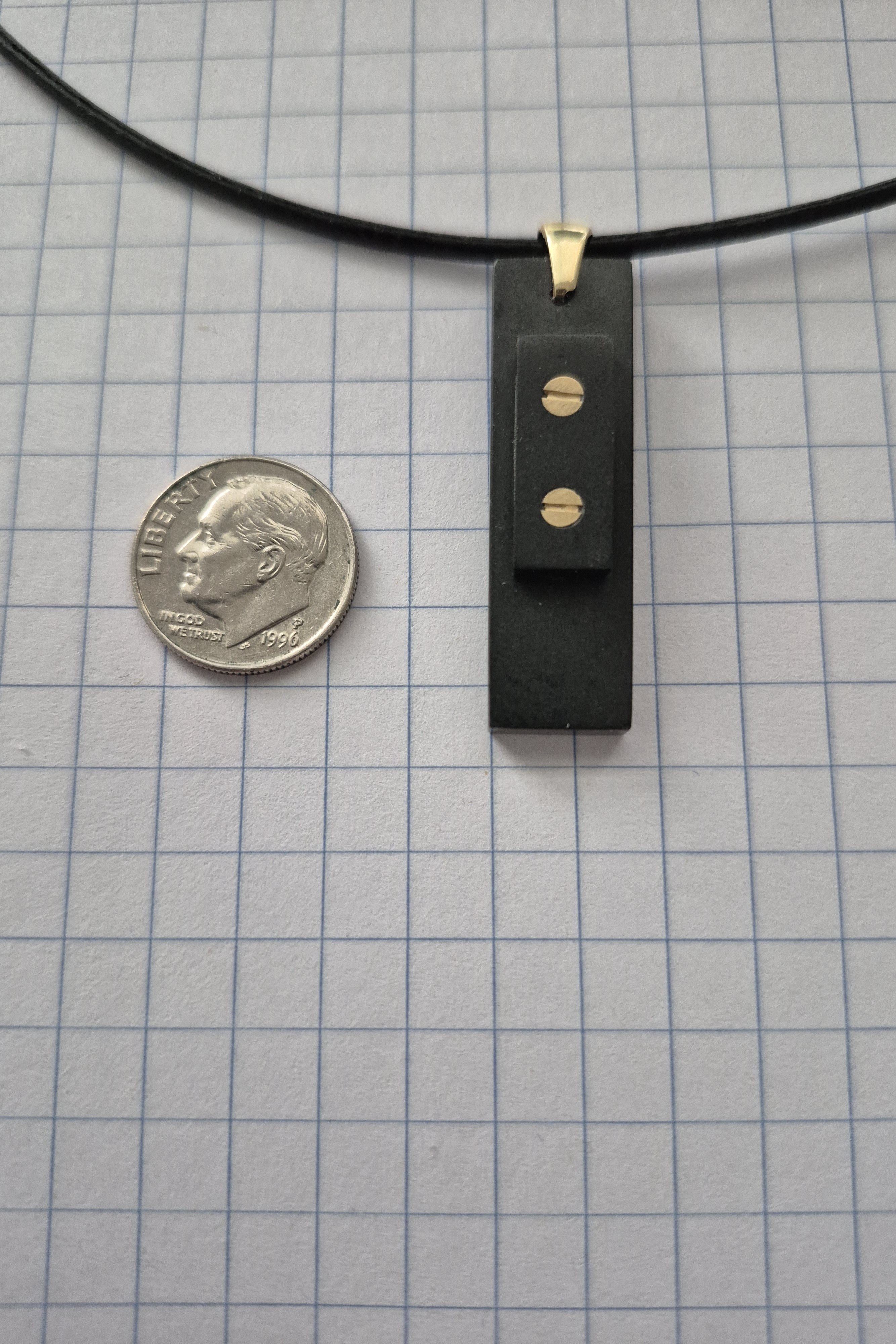 Black Stone Bar Necklace