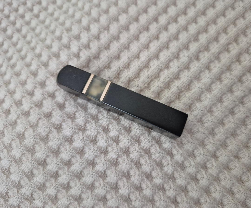 Handmade Minimalist Black Stone Necklace - Unique Bar Pendant