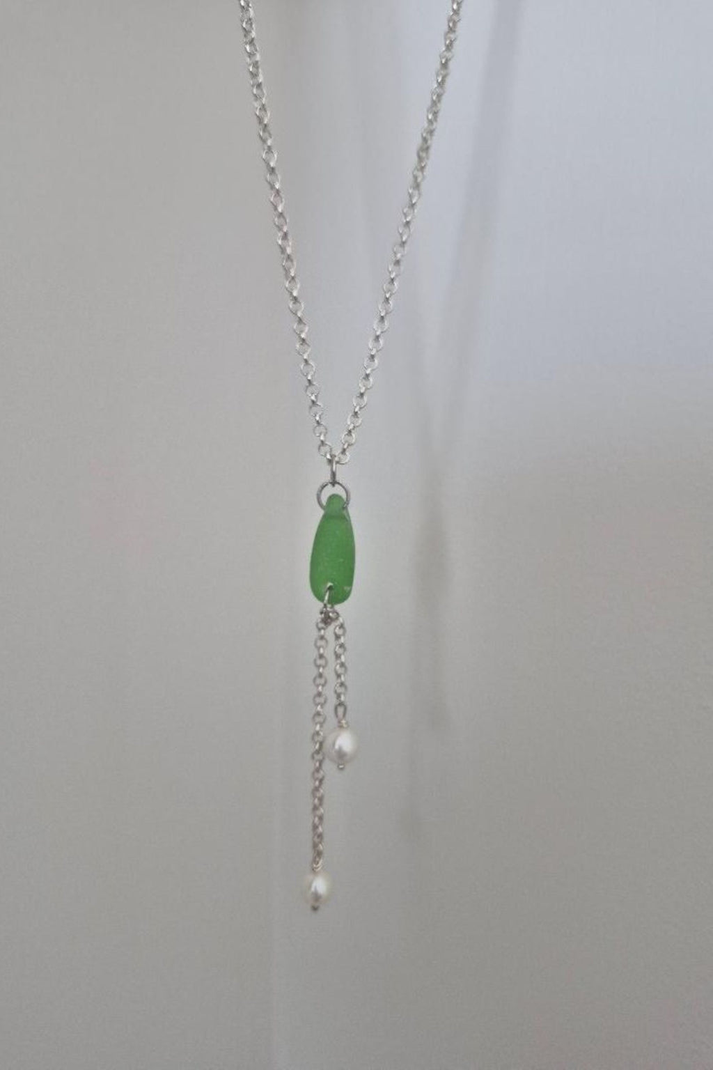 Sea glass and pearl necklace
