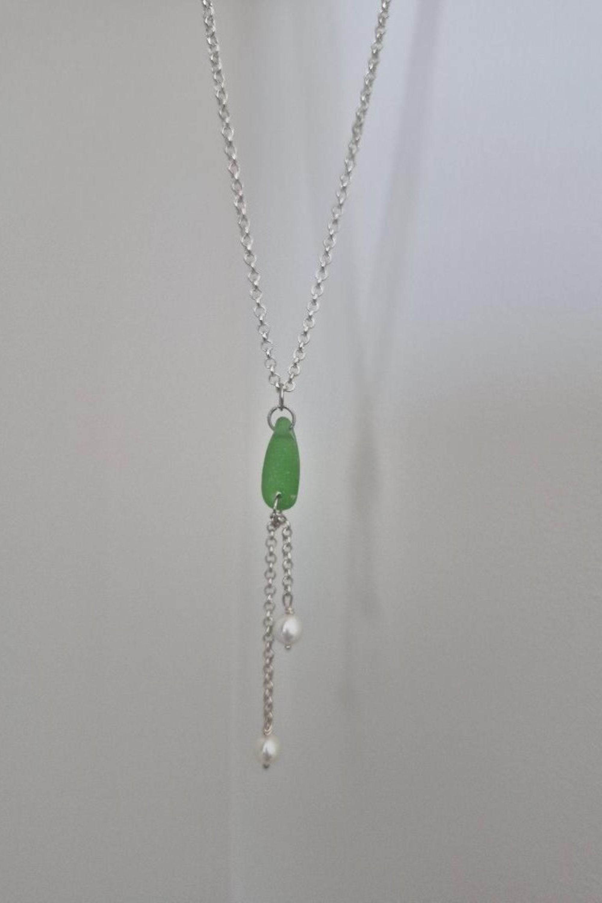 Sea glass and pearl necklace