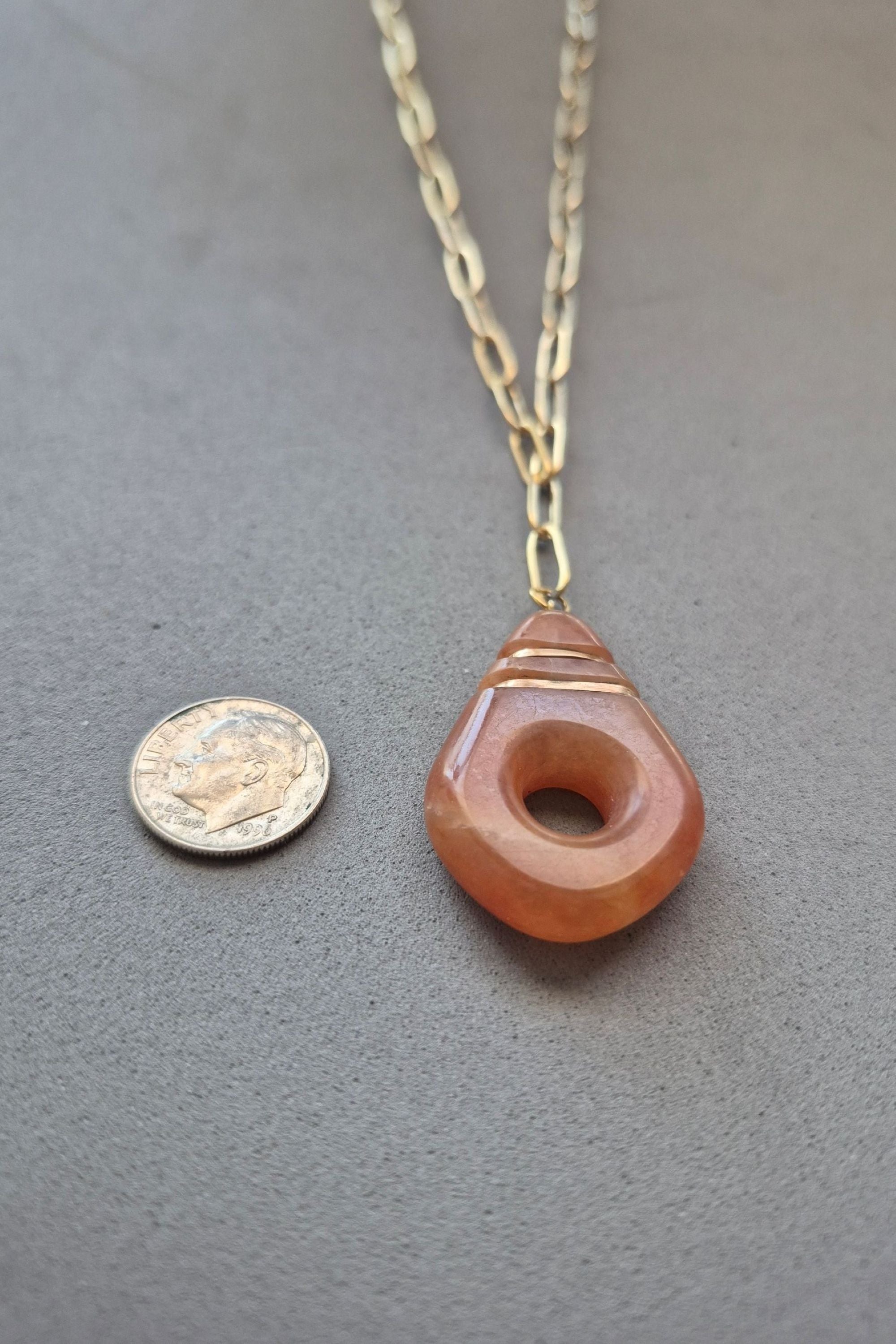 Artisan Boho Honey stone pendent