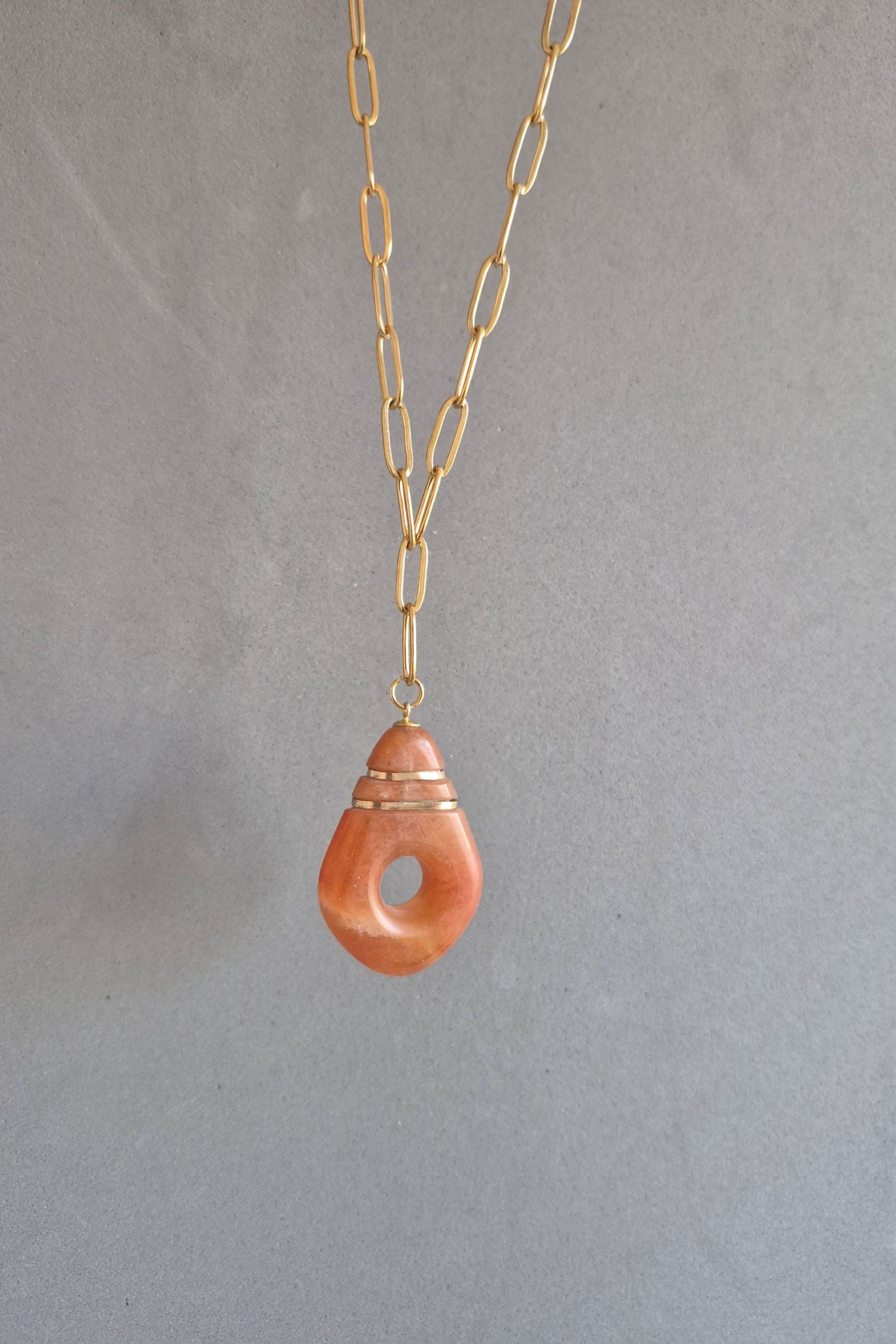 Artisan Boho Honey stone pendent