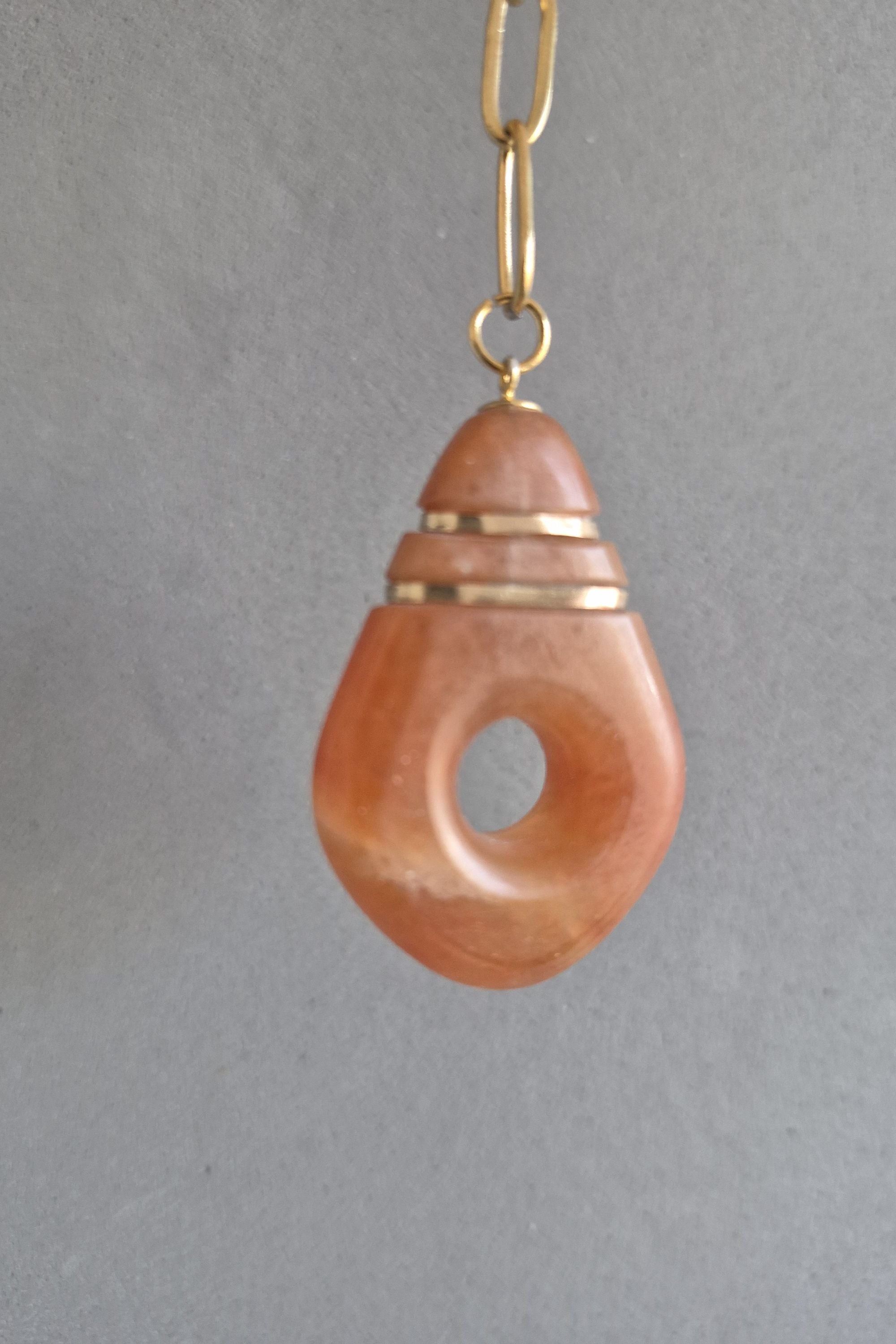 Artisan Boho Honey stone pendent