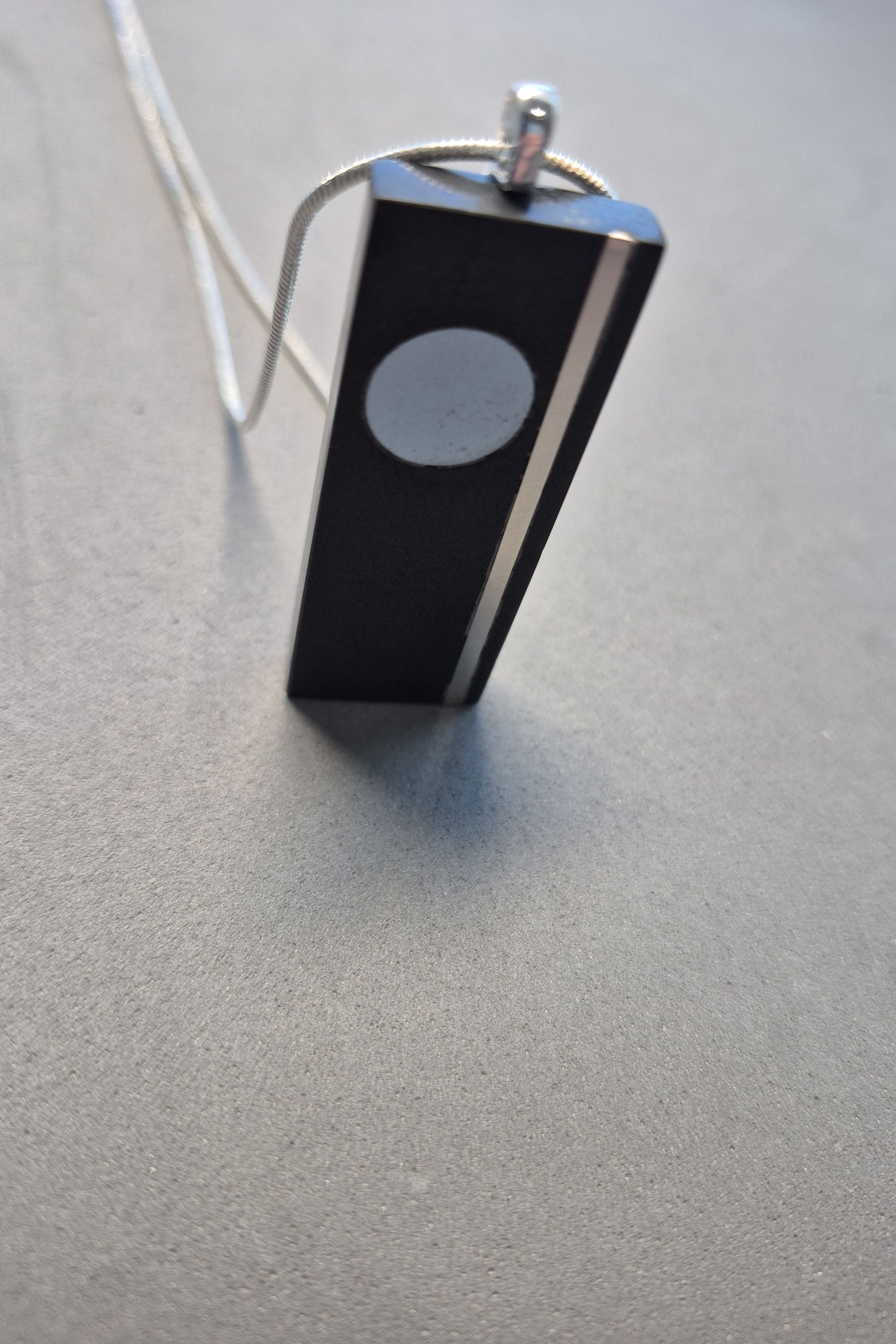 Black bar minimalist pendant necklace