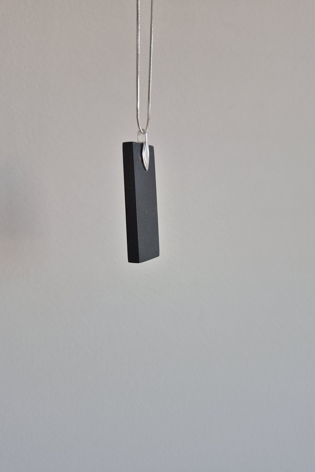 Black bar minimalist pendant necklace