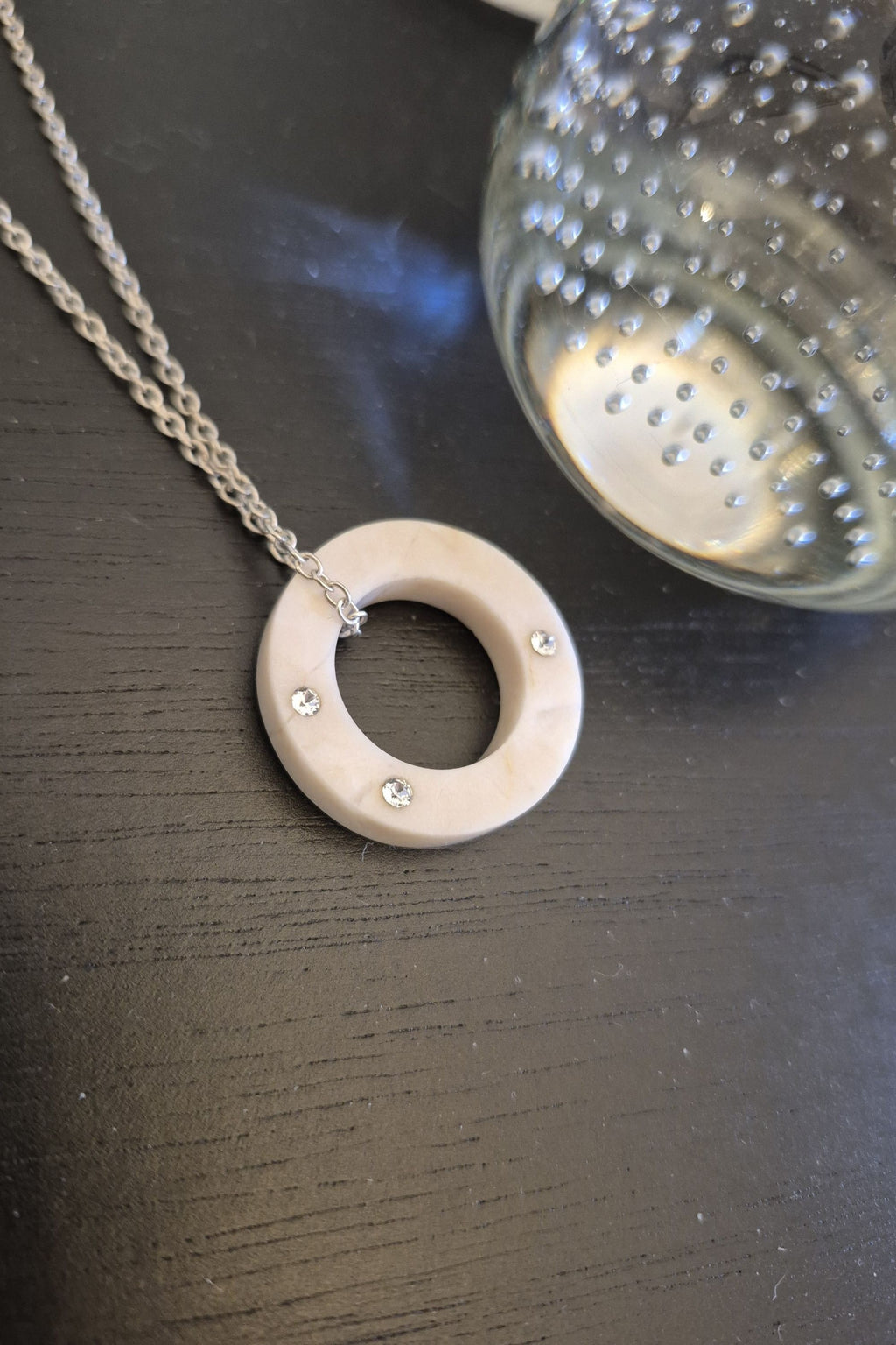 Stone circle with crystals necklace