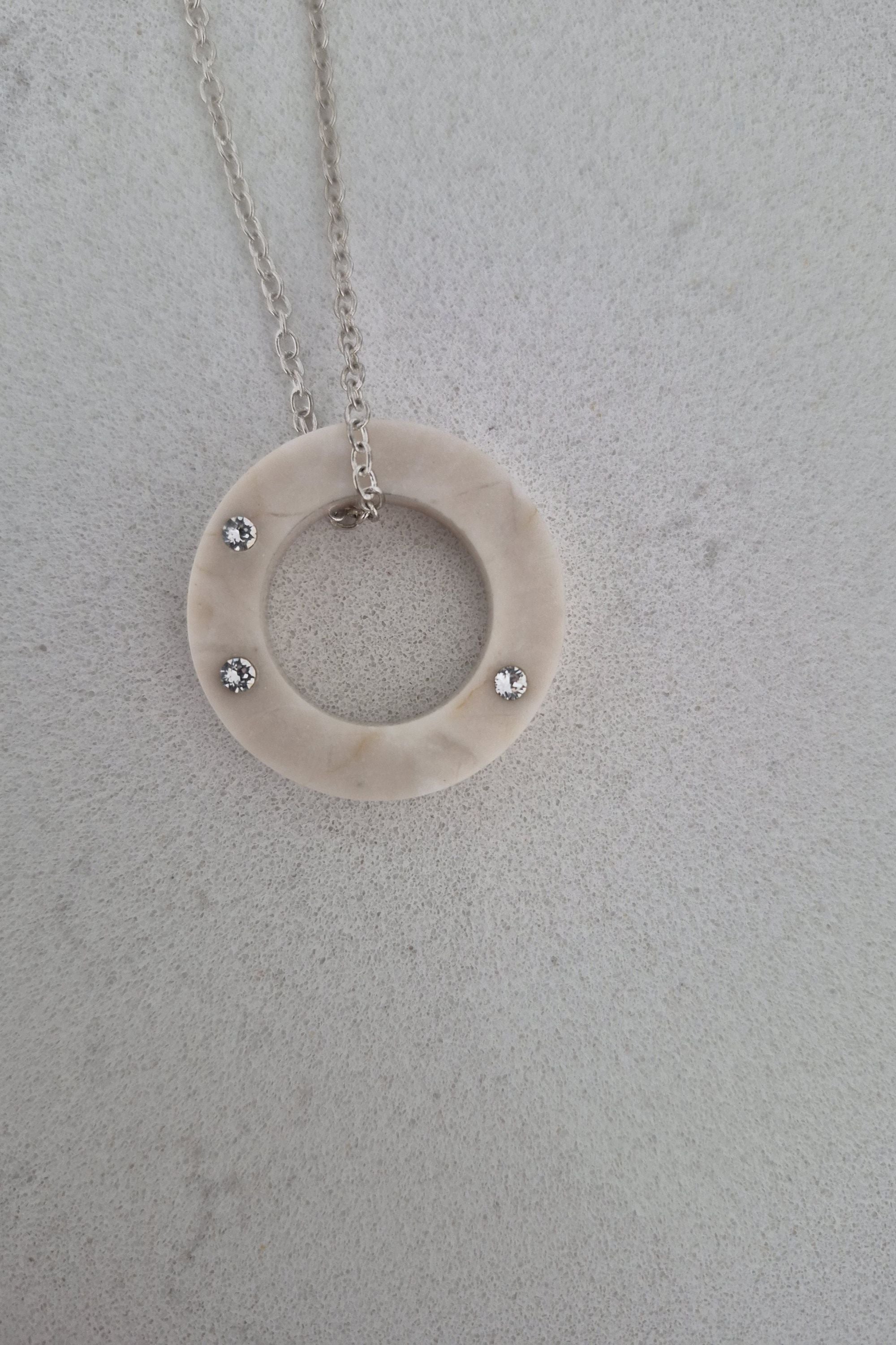 Stone circle with crystals necklace