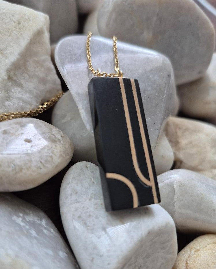 Black stone necklace