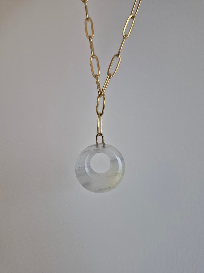 Stone necklace ring shape