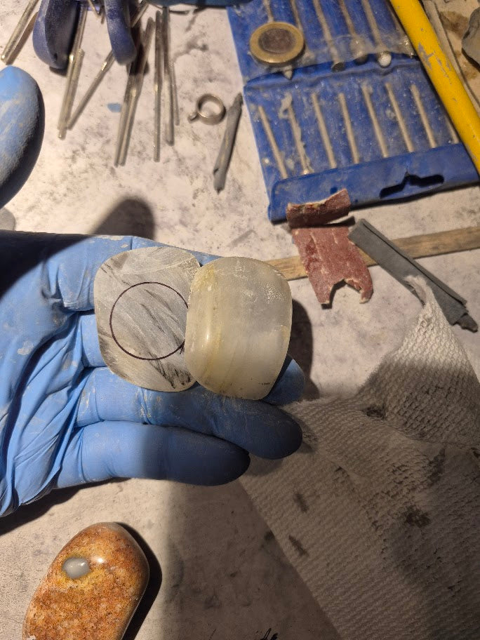 Stone necklace ring shape