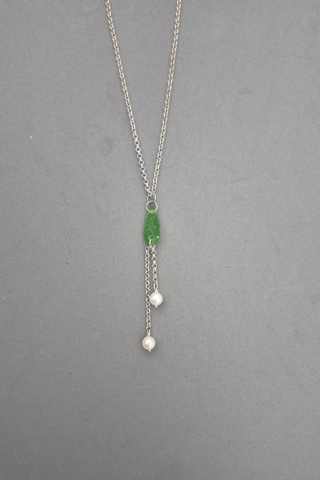 Sea glass and pearl necklace