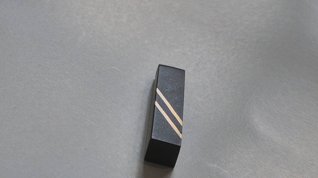 Black Bar Stone and Gold Pendant