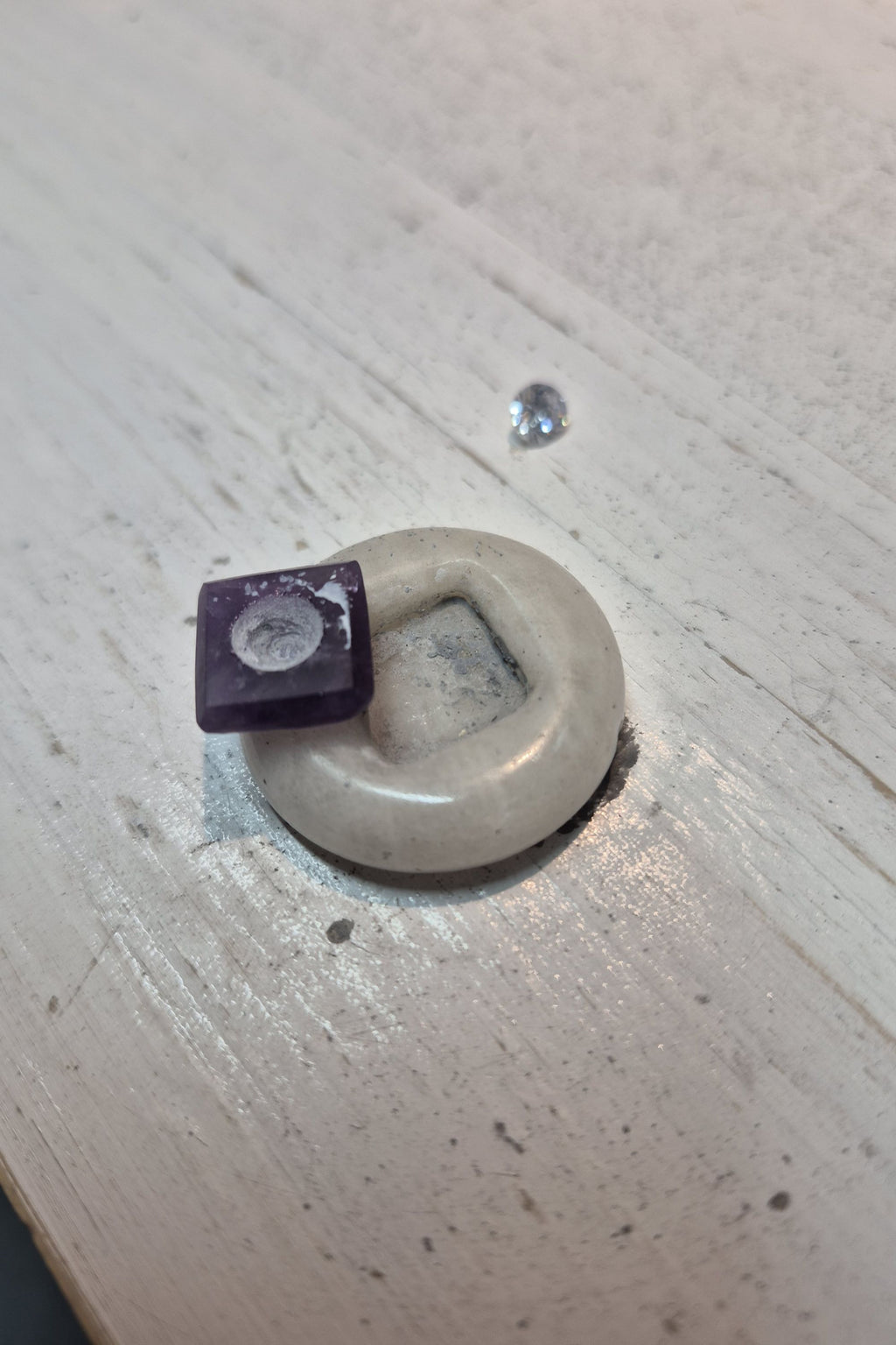 Amethyst on white stone necklace