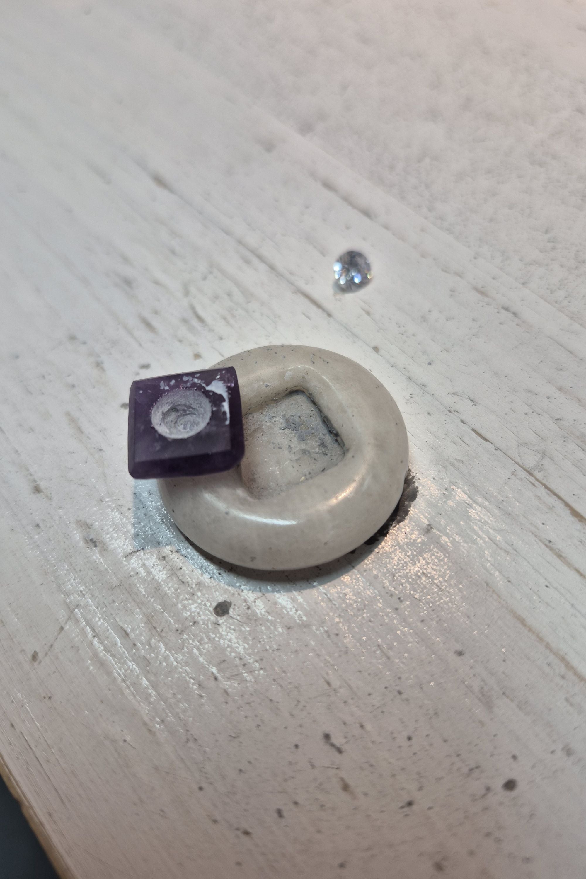 Amethyst on white stone necklace
