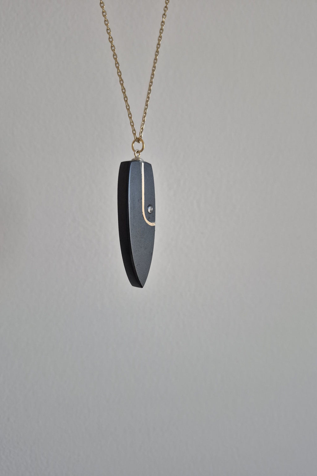 Black and gold  boho geometric artisan necklace