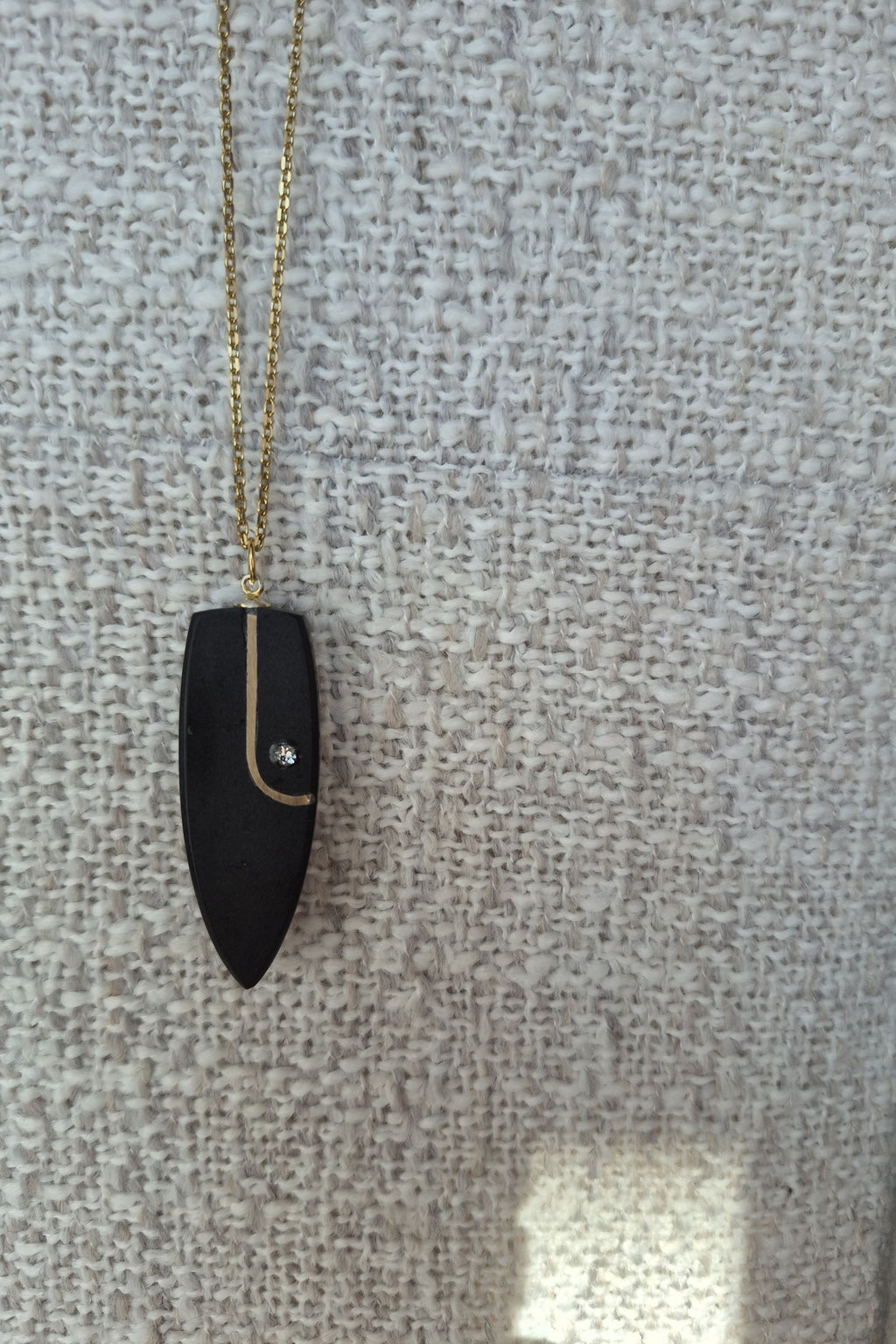 Black and gold  boho geometric artisan necklace