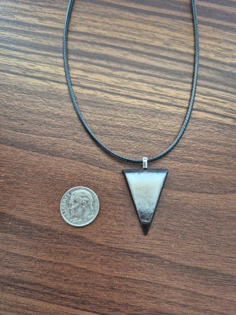 Unique Handmade Triangle Stone Pendant by MetaStoneStudio