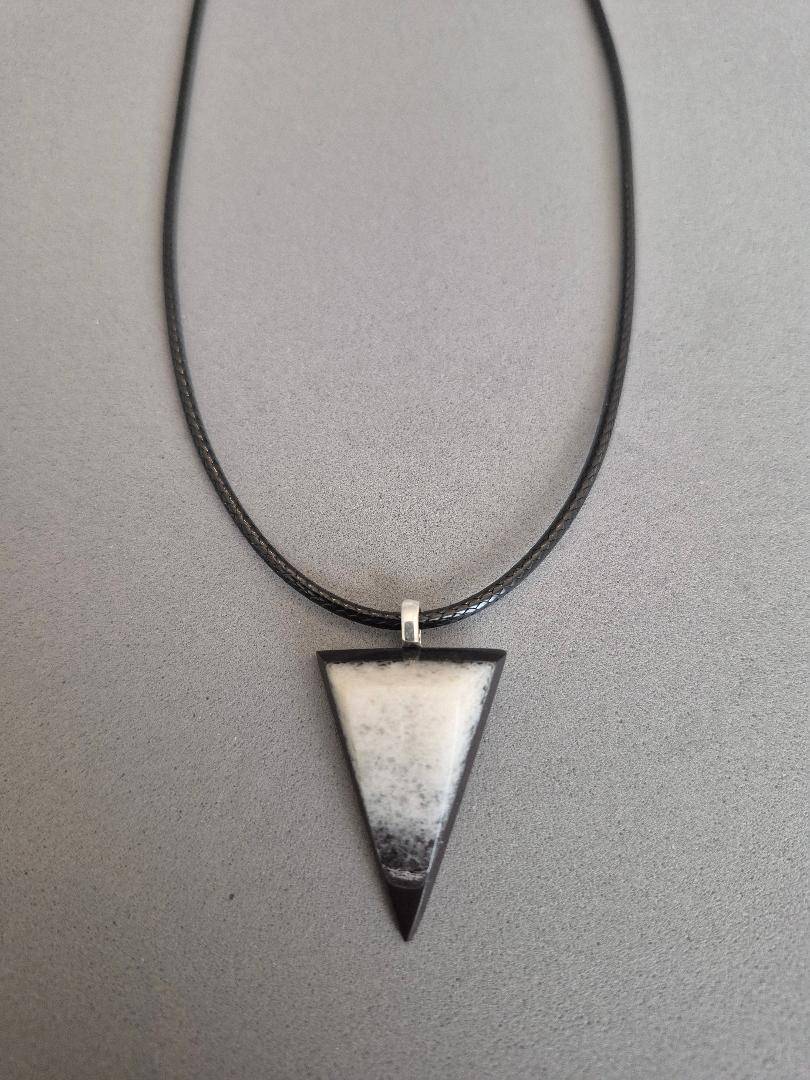 Unique Handmade Triangle Stone Pendant by MetaStoneStudio