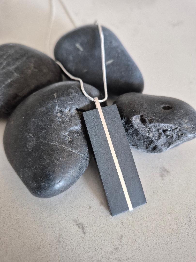 Minimalist Black Stone Pendant